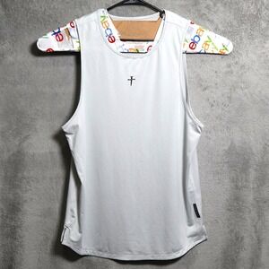 Three Nails Shirt Mens Large Gray Sleeveless Athletic Tank Top Performance